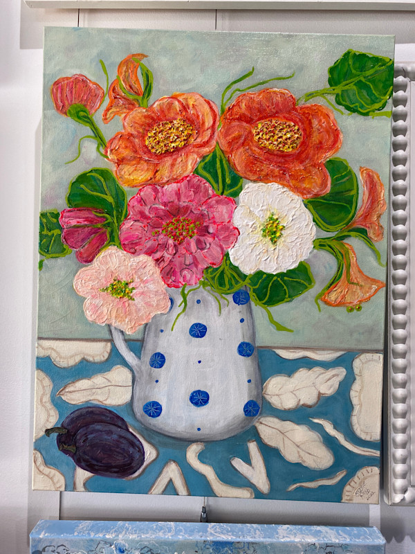 Summer flower flowers w/plums by Susie Robb