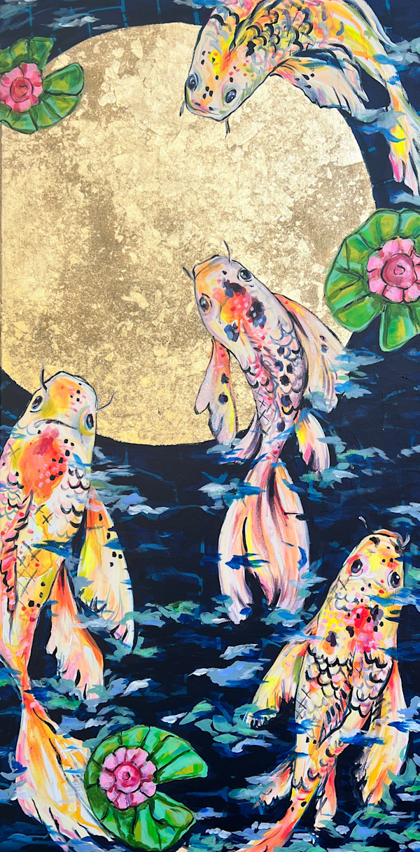 “Koi by Moonlight” by Jennifer Thornton Moreman