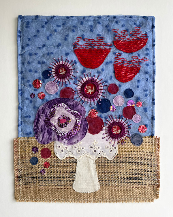 Replanted: Jewel Blooms on Blue by Jane Koopman