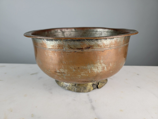 1800's Hammered Copper Bowl 5"x10"
