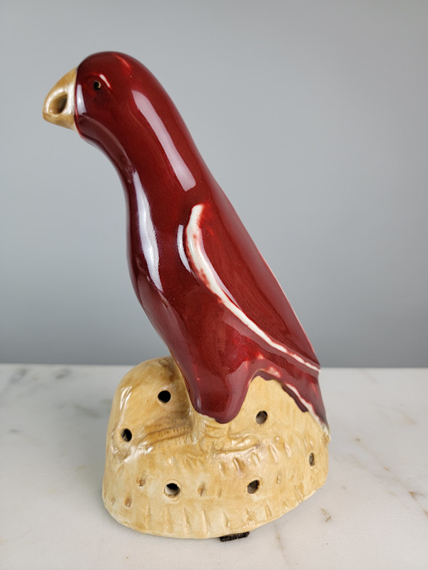 Chinese Red Porcelain Parrot