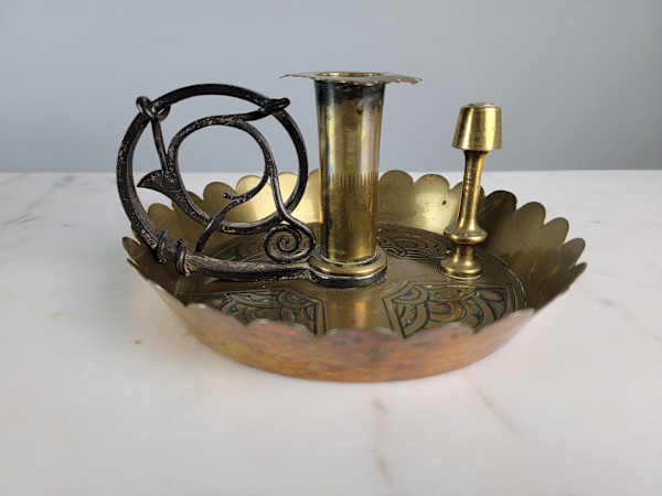 1880's Brass Chamberstick by Christopher Dresser Style