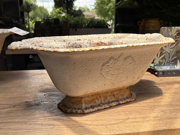 White Iron Trough Footed with Handles, Image 8.