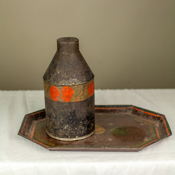 Tray and Bottle Tole Set, Image 1.