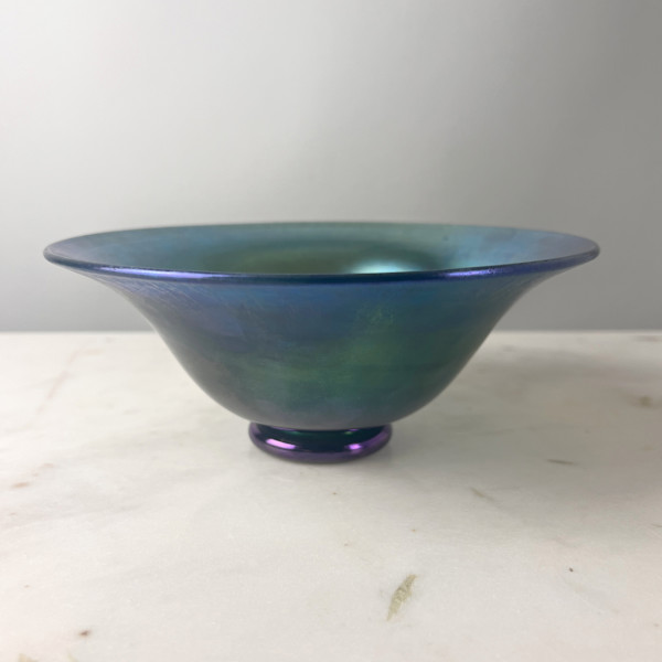 Steuben Glass Works Blue Aurene Bowl #2851 by Steuben