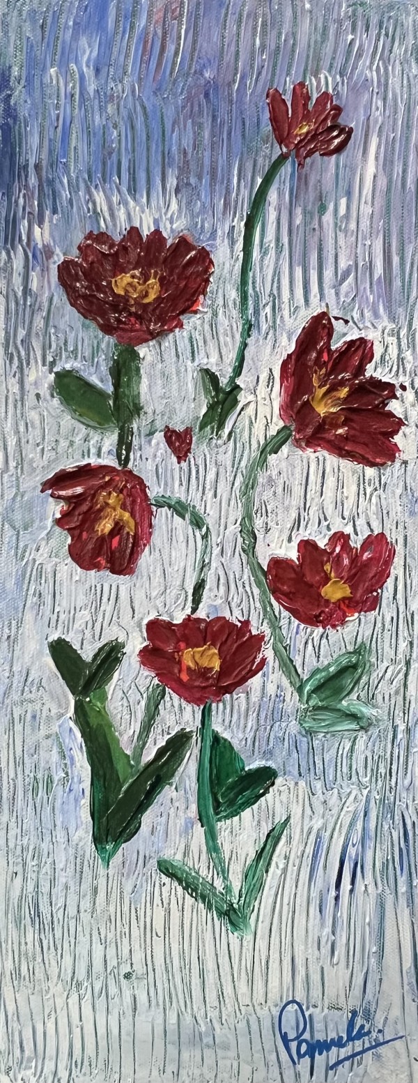 Spritely Red Flowers by Pamela Roberts