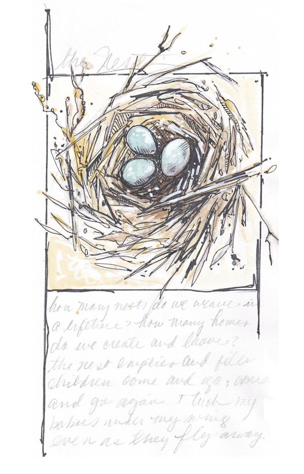 Framed Original Sketch - The Nest by Terri Goodness, Image 1.