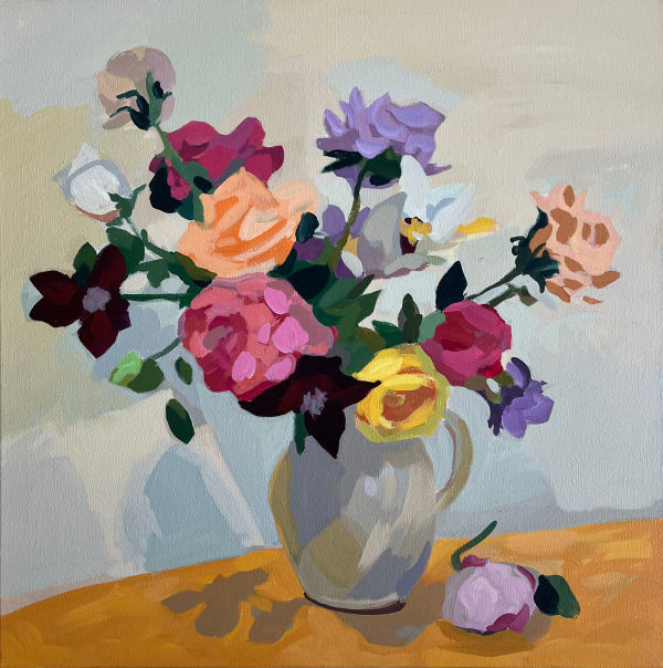 Bouquet on Cream Background by june mccartney