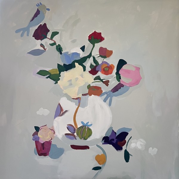 Gray With Corner Bird by June McCartney