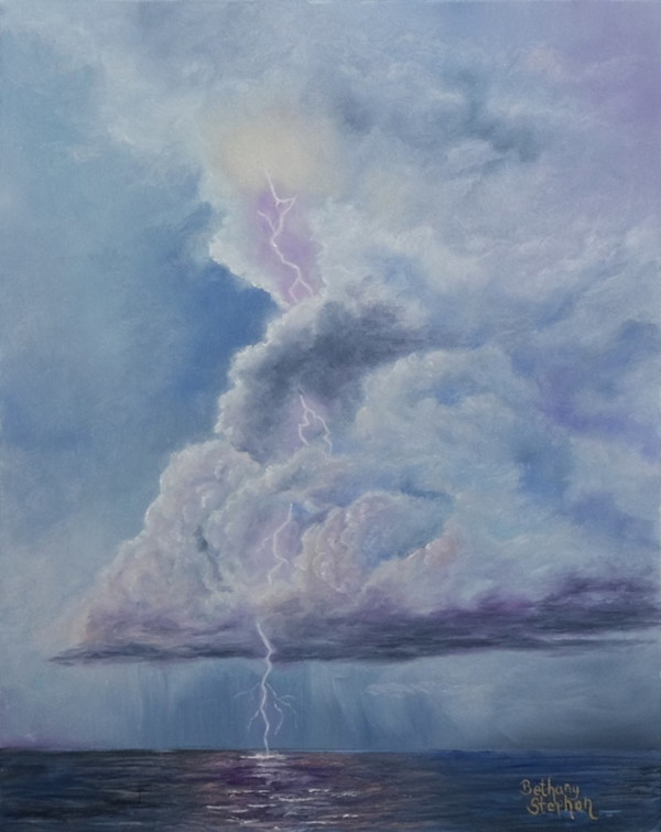 Lightning on Waimanalo by Bethany Stephan