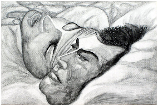 I raise you as not pieta, carry you as no cross (from "Weightless Series"), watercolor pencil, $300.  Buyer pays shipping.  Prints available, contact artist. by Stephen Mead