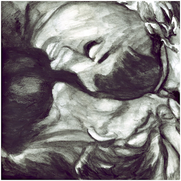 Share the Secrets of Statues (From "31 Kisses" series) watercolor pencil version, $200.  Buyer pays shipping.  Prints available, contact artist. by Stephen Mead