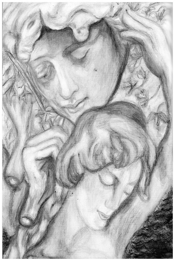 in the spiritual sea of time (from "Weightless Series"), watercolor pencil, $300.  Buyer pays shipping.  Prints available, contact artist. by Stephen Mead