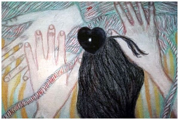 Every Time We Say Goodbye (Blue Heart Diary version), hand-colored print, $30.  Buyer pays for shipping. by Stephen Mead