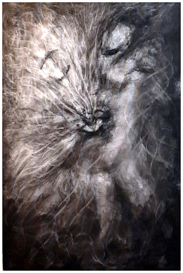 Drag Exhale (from "Drag" series), watercolor pencil, $300.  Buyer pays shipping, prints available, contact artist. by Stephen Mead
