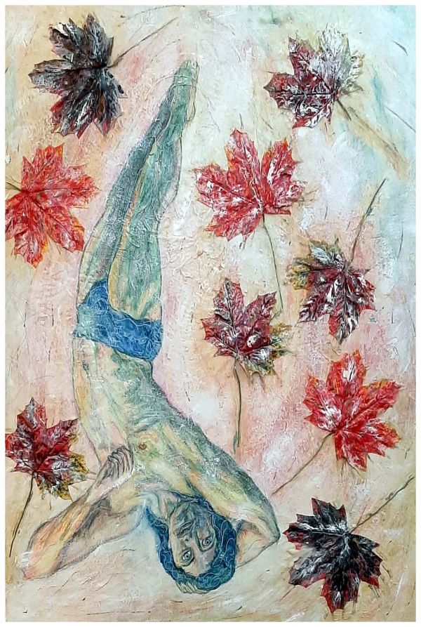 February Remembers Fall, mixed media, $475. Buyer pays shipping. by Stephen Mead