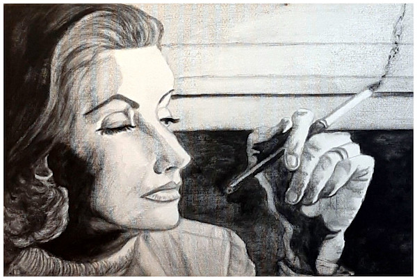 Greta (from "Drag" series), watercolor pencil, $300.  Buyer pays shipping, prints available, contact artist. by Stephen Mead