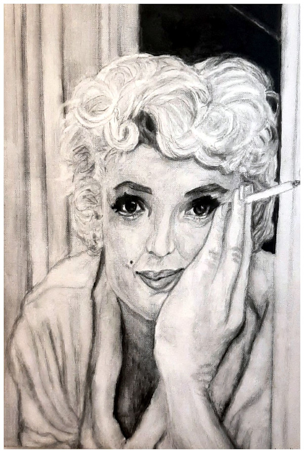 Drag Marilyn (from "Drag" series), watercolor pencil, $300.  Buyer pays shipping, prints available, contact artist. by Stephen Mead