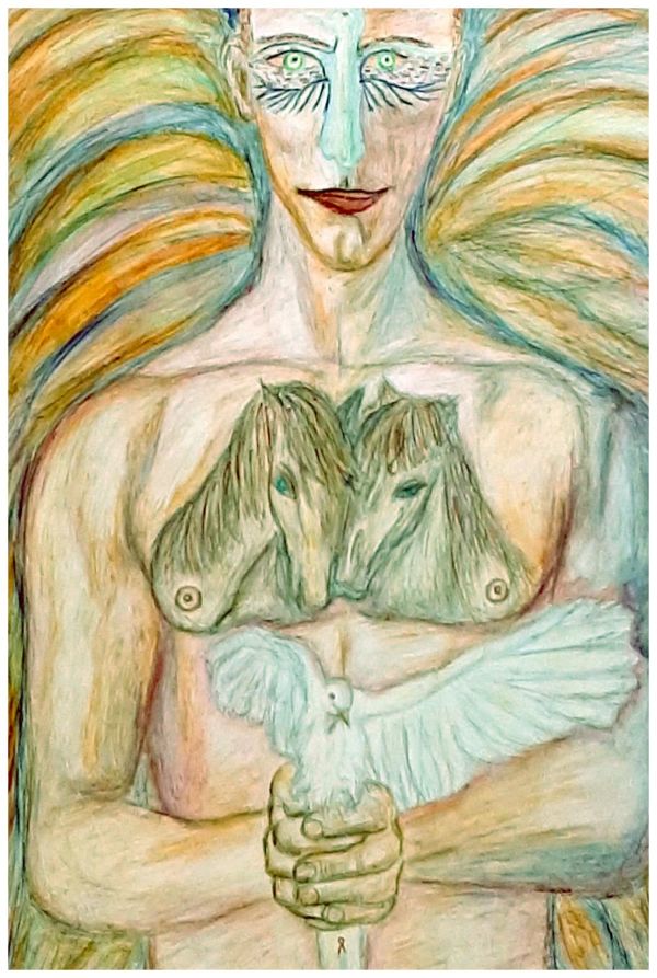 Peace Offering, Watercolor Pencil, $300.  Buyer pays shipping. by Stephen Mead