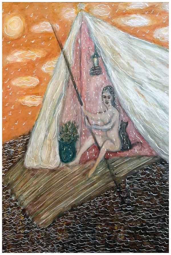 The White Tent, The Raft (II), mixed media, $400.  Buyer pays for shipping by Stephen Mead