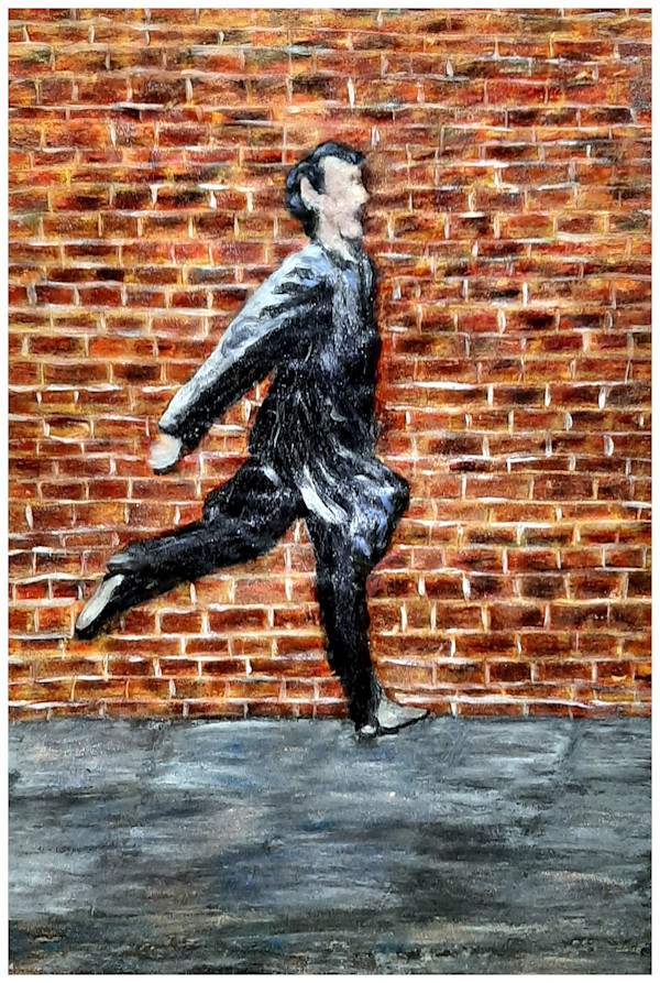 Walk ("Not Stopping for Death" series), mixed media, $400.  Buyer pays shipping.  Prints available, contact artist. by Stephen Mead