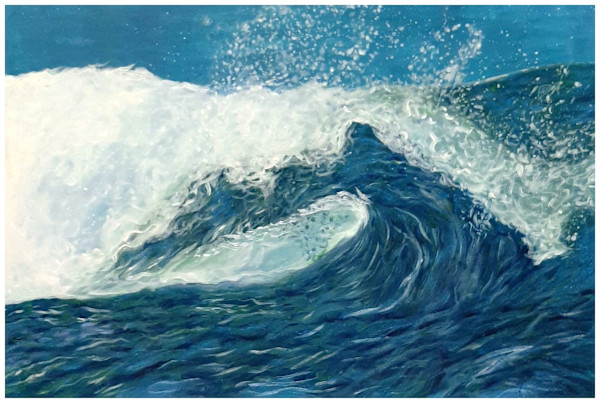 Wave ("Not Stopping for Death" series), mixed media, $400.  Buyer pays shipping.  Prints available, contact artist. by Stephen Mead