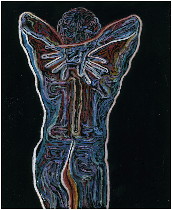 Painted Yoga 21  (From "According to the Order of Nature", series) mixed media, $200.  Buyer pays shipping.  Prints available, contact artist. by Stephen Mead