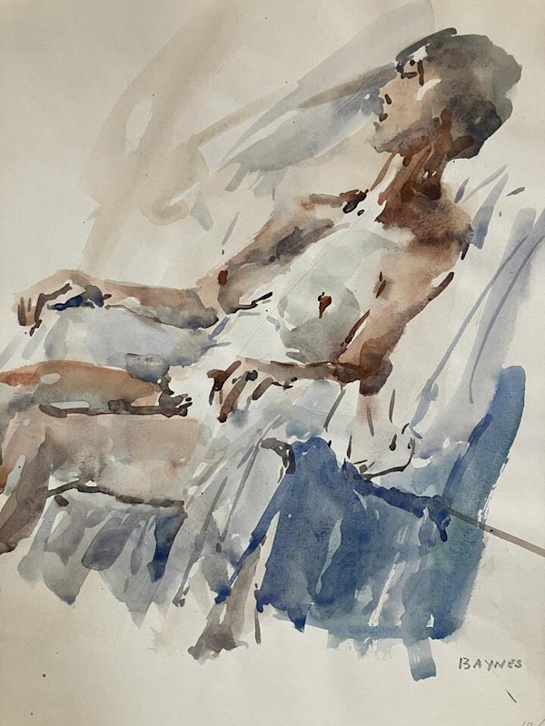 Nude sketch sitting figure by Antony Baynes