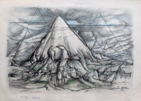 Mountain in watercolour by Adrian Hill (1895-1977)