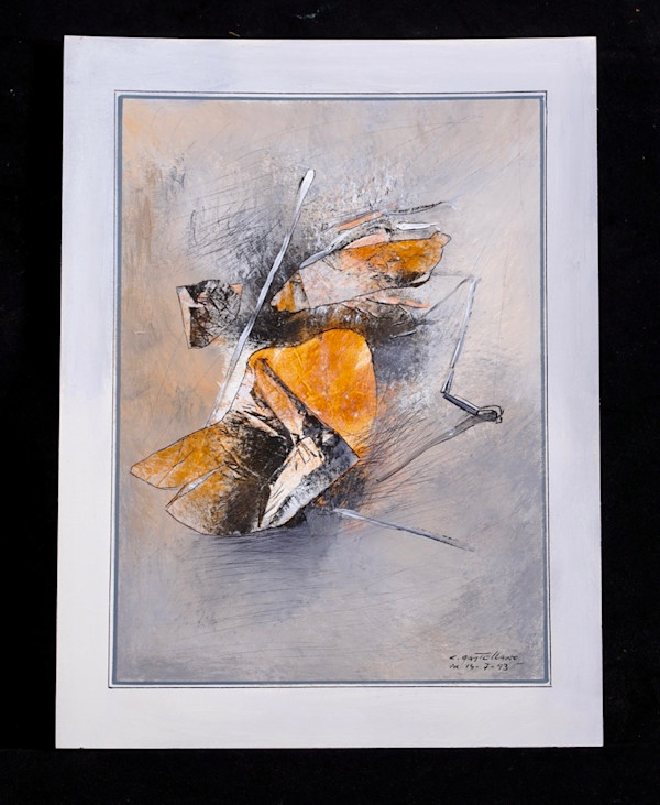 Untitled (Yellow Abstract on Paper) by Carmelo Castellano