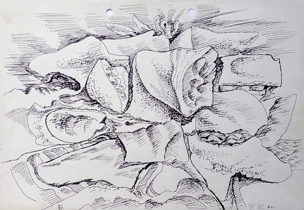 Abstract in ink by Derrick Latimer Sayer