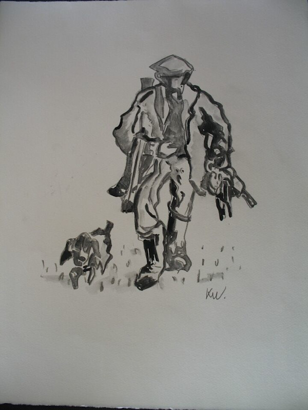 Game keeper by Kyffin Williams