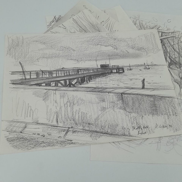 Signed Studio collection of drawings by Richard Ian Bentham Walker