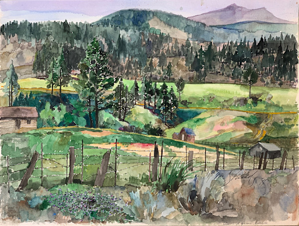 1979 "Northern California II" Landscape Watercolor Painting Acclaimed Illustrator Bill Shields by Bill Shields