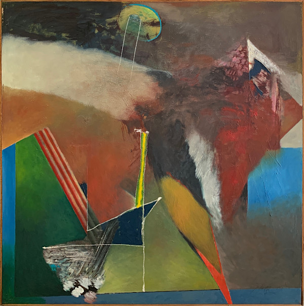 1994 "The Fiddler" Abstract Painting on Canvas William Shields Acclaimed Illustrator by Bill Shields