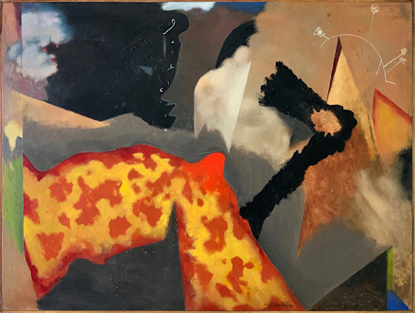 1994 "Red Rover" Abstract Painting on Canvas William Shields Acclaimed Illustrator by Bill Shields