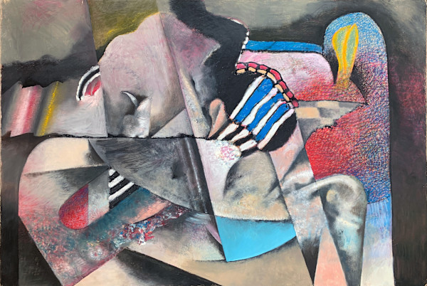 1990 "Fantastical Voyage" Abstract Painting Acclaimed Illustrator Bill Shields by Bill Shields