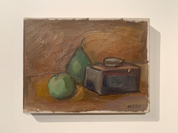 Ink Well, Pear, Apple Still Life by Unknown