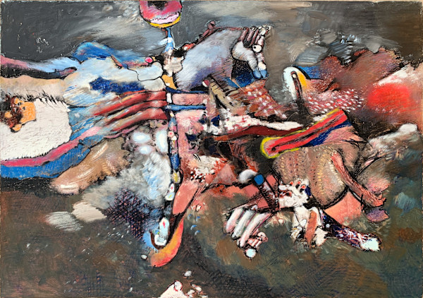 1988 "Passage of Time" Abstract Expressionist Painting Acclaimed Illustrator Bill Shields by Bill Shields