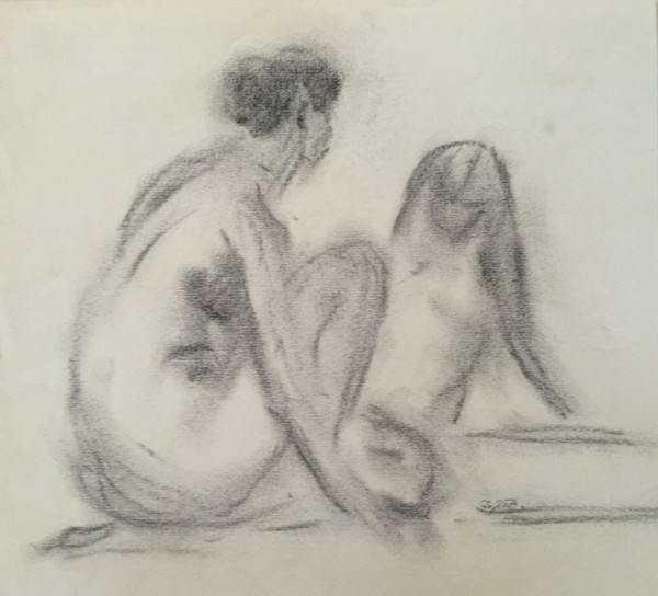 Two Women Seated by Frank J Bette