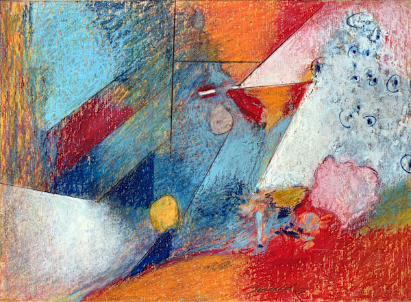1990 "Bastille Day" Abstract Drawing Acclaimed Illustrator Bill Shields by Bill Shields