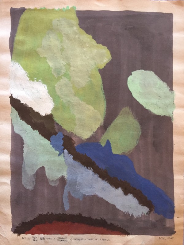 Mid Century Abex Gouache Painting Henry Woon 2 by Henry Woon