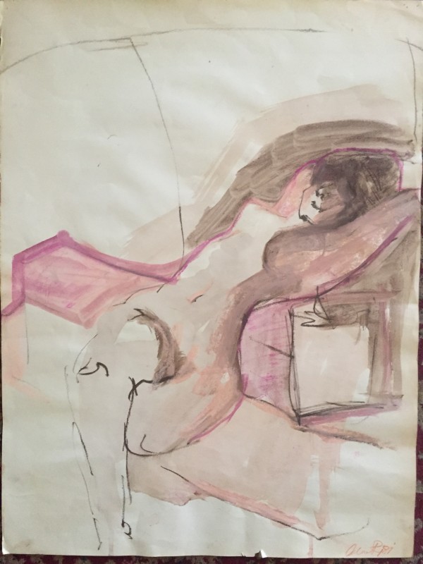 Pink Female Nude 1 by Arlene Risi Streich