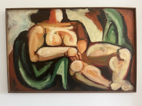 1940s "Nude on Green Blanket" CA Accomplished Female Artist by Dorothy Sovinsky Kaufman