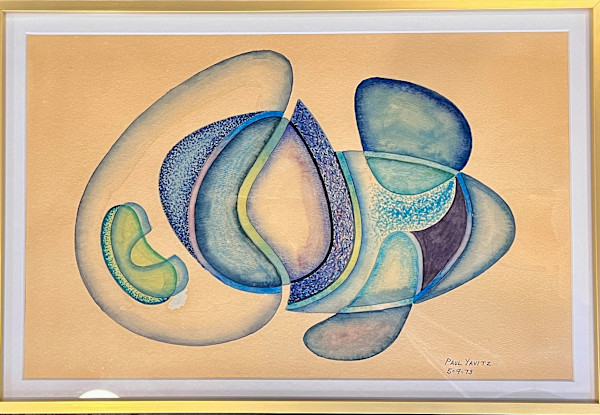 1973 Biomorphic Abstract Mixed-Media by Paul Yavitz