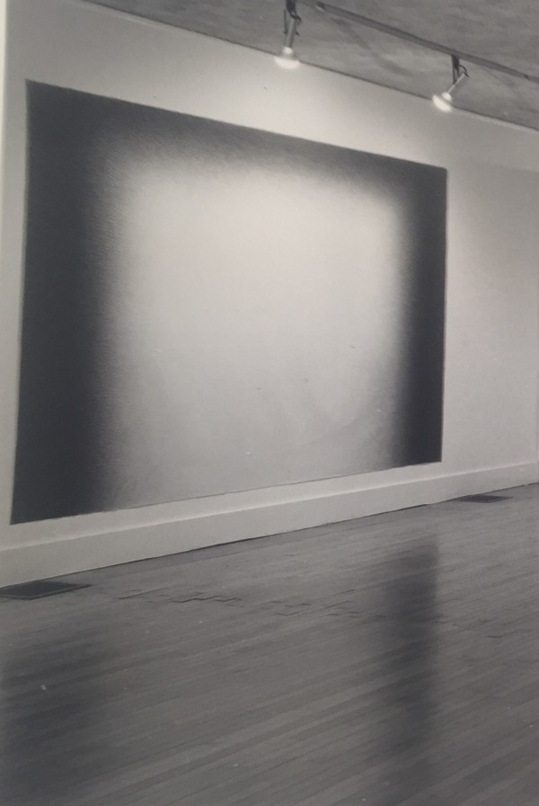 "Standing White" Charcoal Cross-Hatch Drawing on Canvas 1977 Jack Scott by Jack Scott