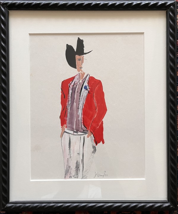 1994 "Cowboy" Watercolor Painting by Unidentifiable Signature