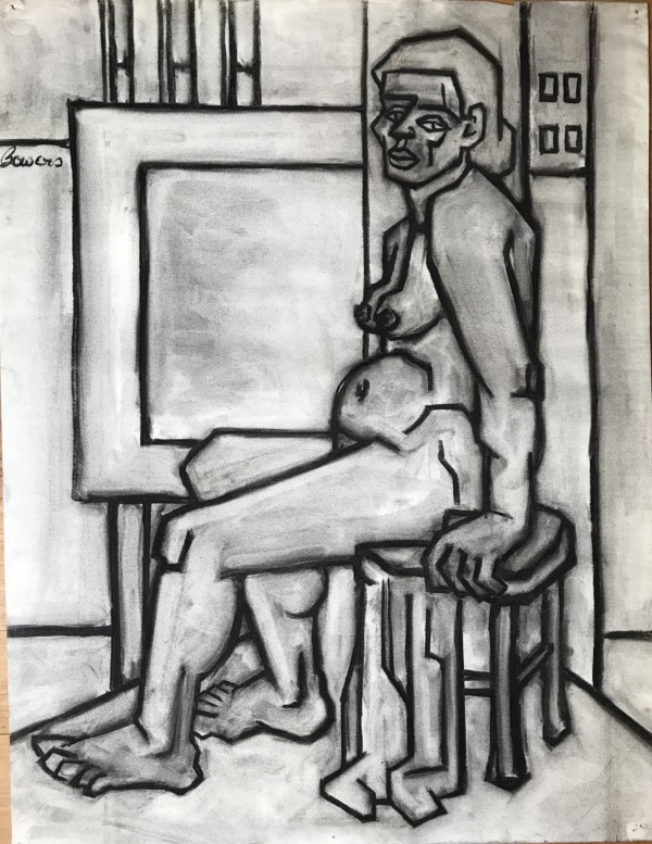 Cubist Nude in Studio by John Bowers