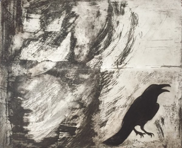 Crow Lithograph Intaglio on Strathmore Paper