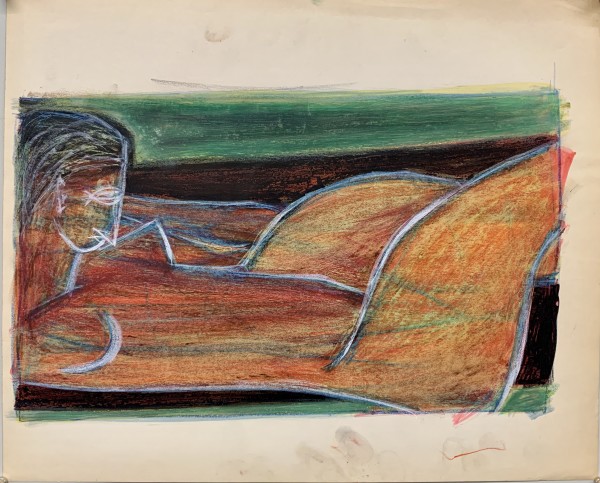 "Orange Nude Lounging" by Donald  Stacy